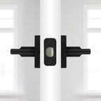 Halifax Square Matte Black Hall/Closet PassaDoor Lever