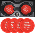 8sanlione Car Cup Coaster, 4Pcs 2.75 Inch Auto Cup Holder Insert Coasters, Non-Slip Waterproof Embedded Drink Mat, Automotive Interior Accessories for Men and Women (D Red/4PCS)