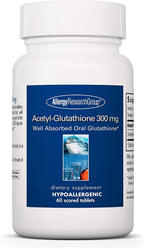 Allergy Research Group - Acetyl Glutathione 300mg - Well-Absorbed, Hypoallergenic - 60 Tablets