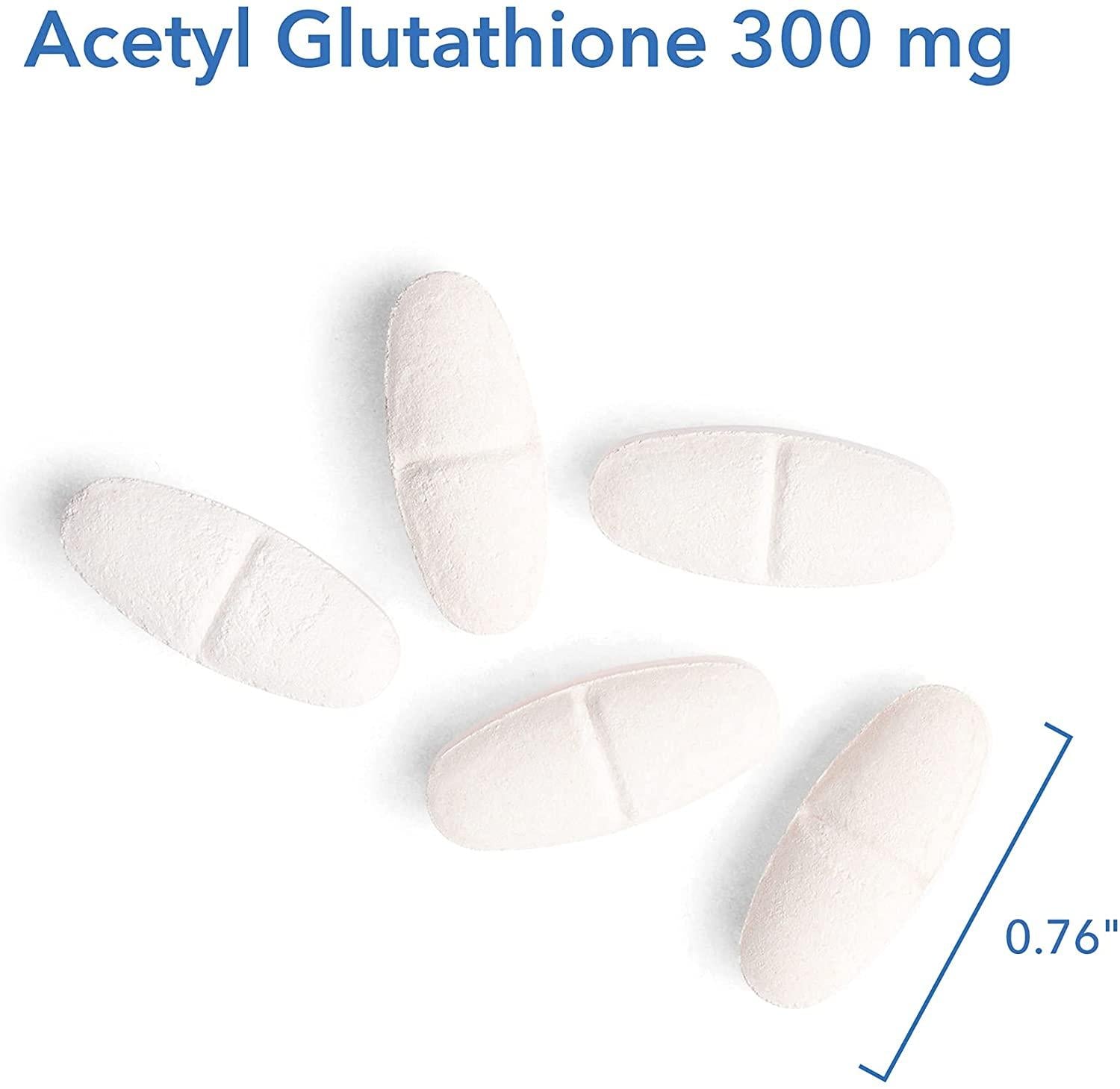 Allergy Research Group - Acetyl Glutathione 300mg - Well-Absorbed, Hypoallergenic - 60 Tablets