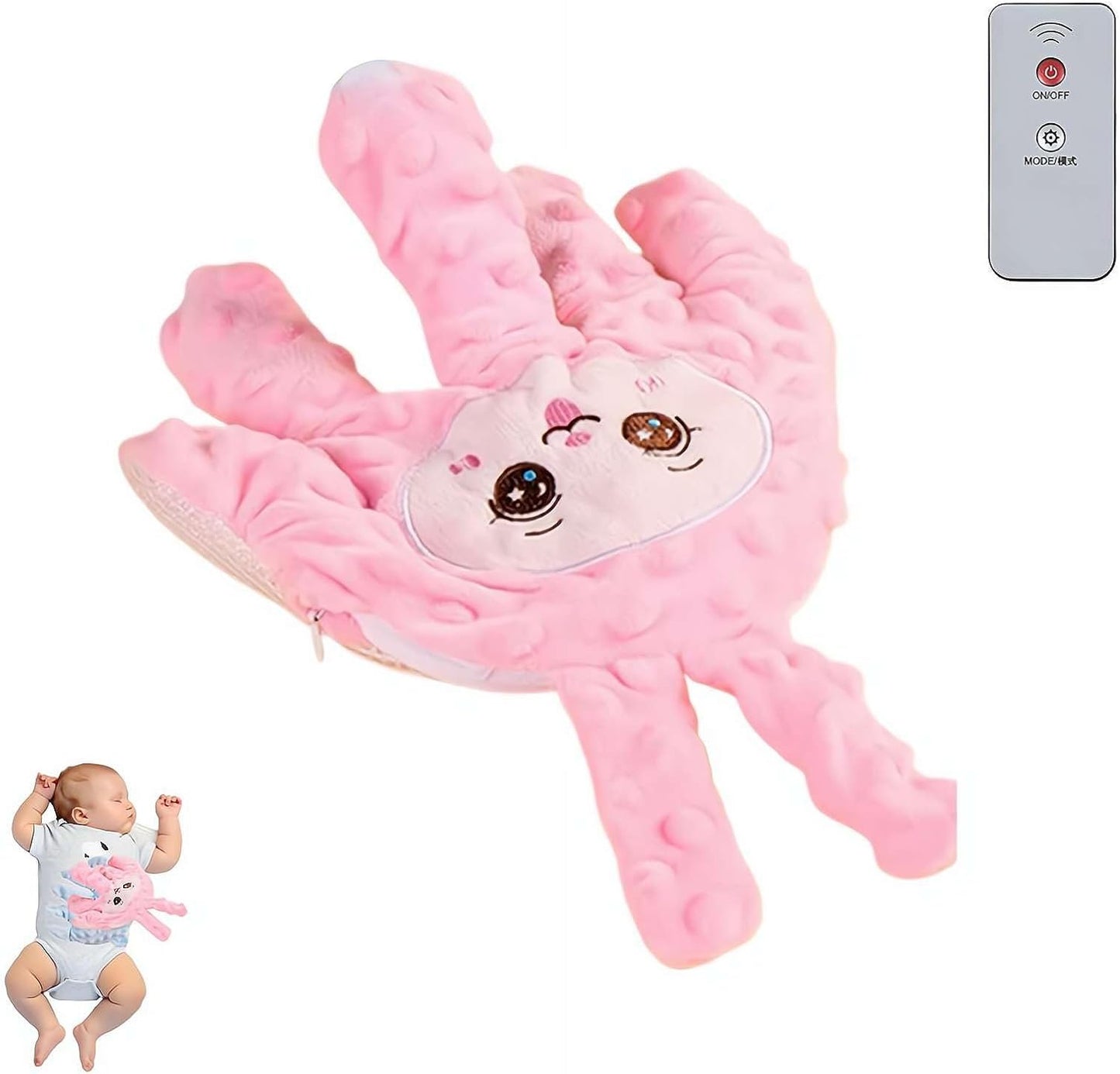 Baby Soothers Toys,Smart Baby Soother with Realistic Patting & Warmth,Cute Animal Plush Stuffed Doll Toy for Girls Boys,Plush Figure Soothing Toys for Home and Travel