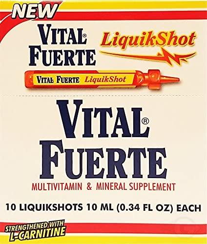 Vital Fuerte Liquid Shot Multivitamin & Mineral Supplement 10 Units of 15 ml. - Suplemento Multivita (Pack of 24)