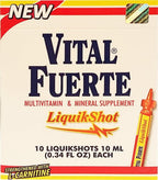 Vital Fuerte Liquid Shot Multivitamin & Mineral Supplement 10 Units of 15 ml. - Suplemento Multivita (Pack of 24)