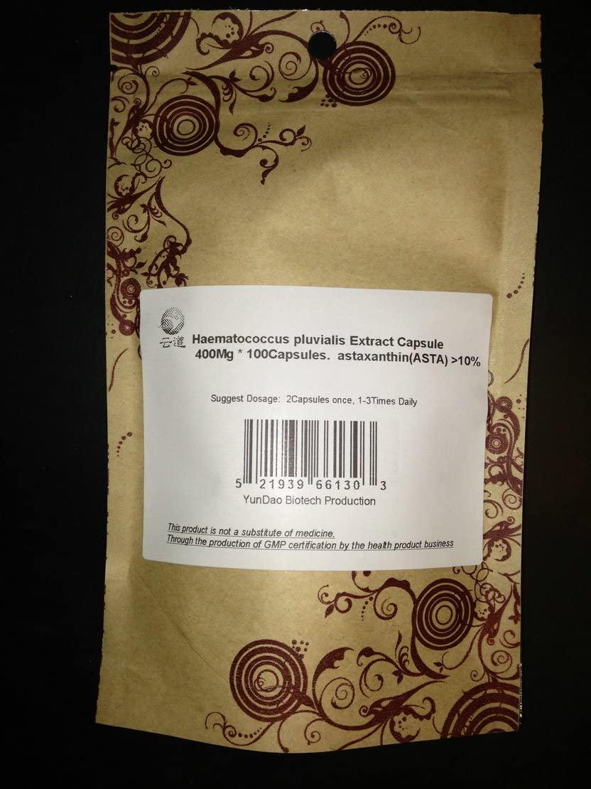 Pure Haematococcus pluvialis Extract Capsule,400Mg * 1000 Capsules, astaxanthin (ASTA) > 5%, The Strongest antioxidants Supplement, Free Radical scavenging