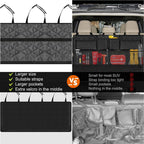 Femuar Car Trunk Organizer,Large Capacity Backseat Trunk Organizer(42"*18"),Collapsible Car Storage Bag with 8 Pocekt,Car Organizer for SUV/MPV/Truck - Black