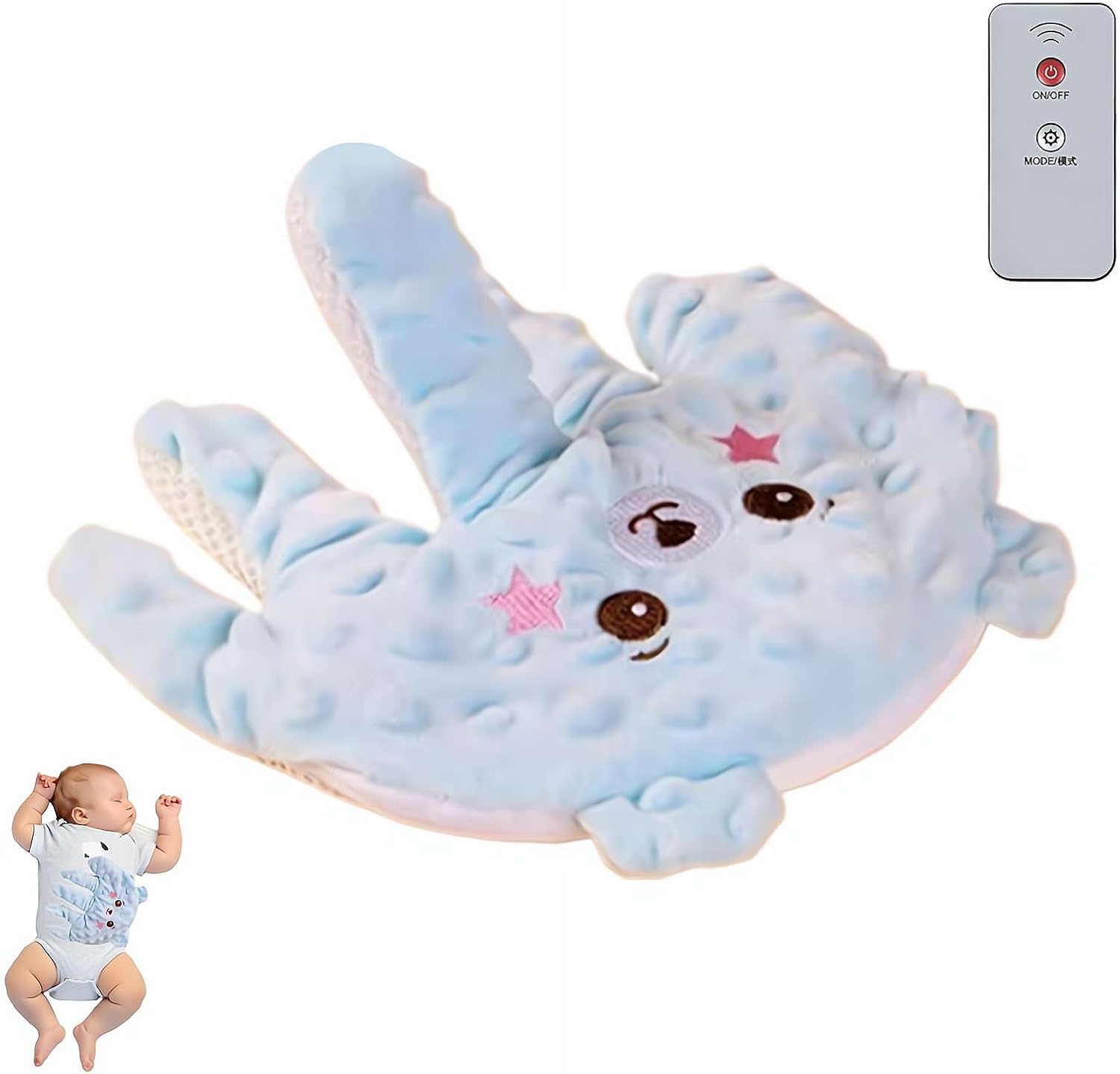 Baby Soothers Toys,Smart Baby Soother with Realistic Patting & Warmth,Cute Animal Plush Stuffed Doll Toy for Girls Boys,Plush Figure Soothing Toys for Home and Travel