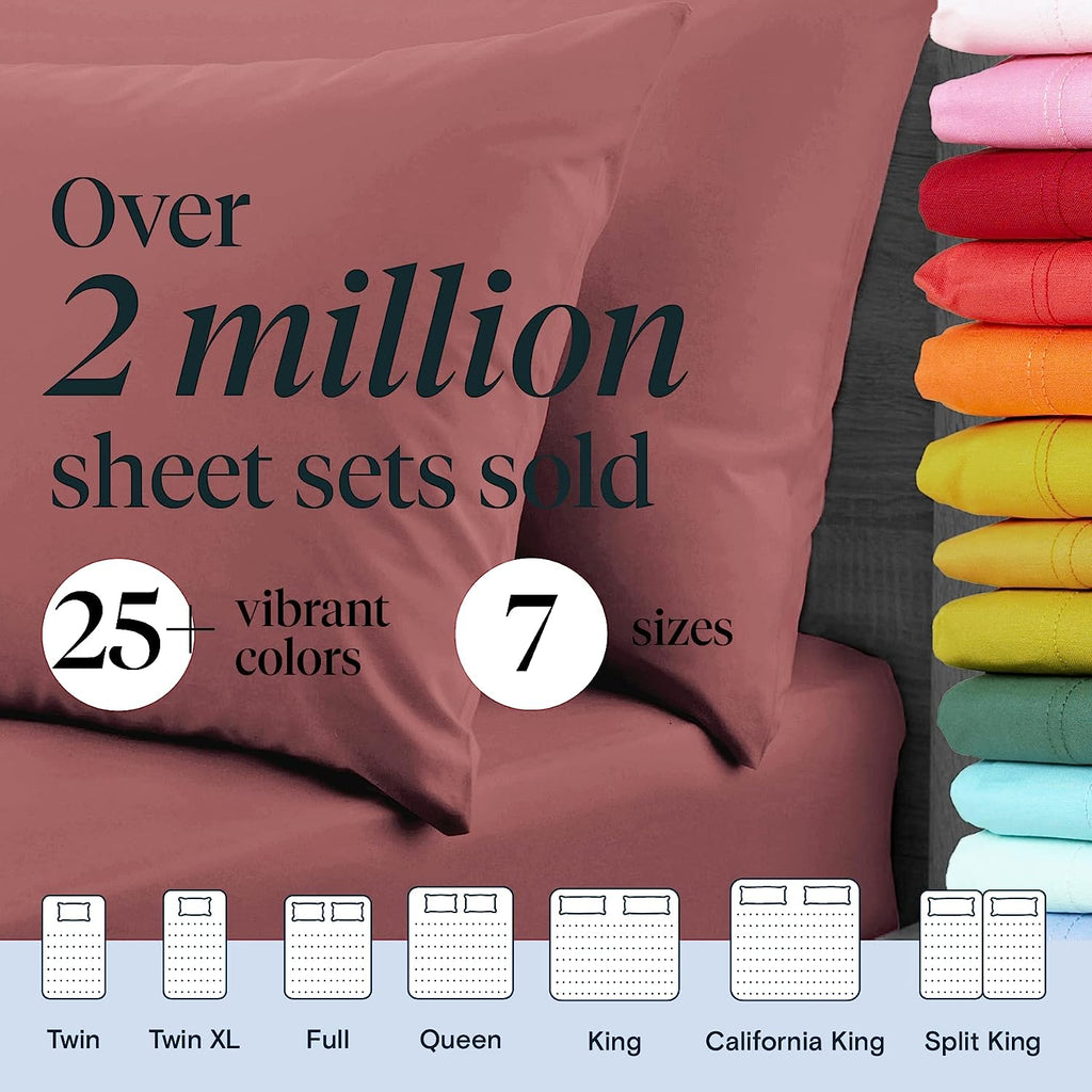 LuxClub 6 PC Queen Sheet Set Bamboo Sheets Deep Pockets 18" Eco Friendly Wrinkle Free Cooling Sheets Machine Washable Hotel Bedding Silky Soft - Salmon Pink Queen