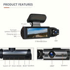 Dash Camera Front And Inside, 3.16inch Dash Cam 1080P, G Sensor HD Night Vision Loop Recording Wide Angle Car DVR