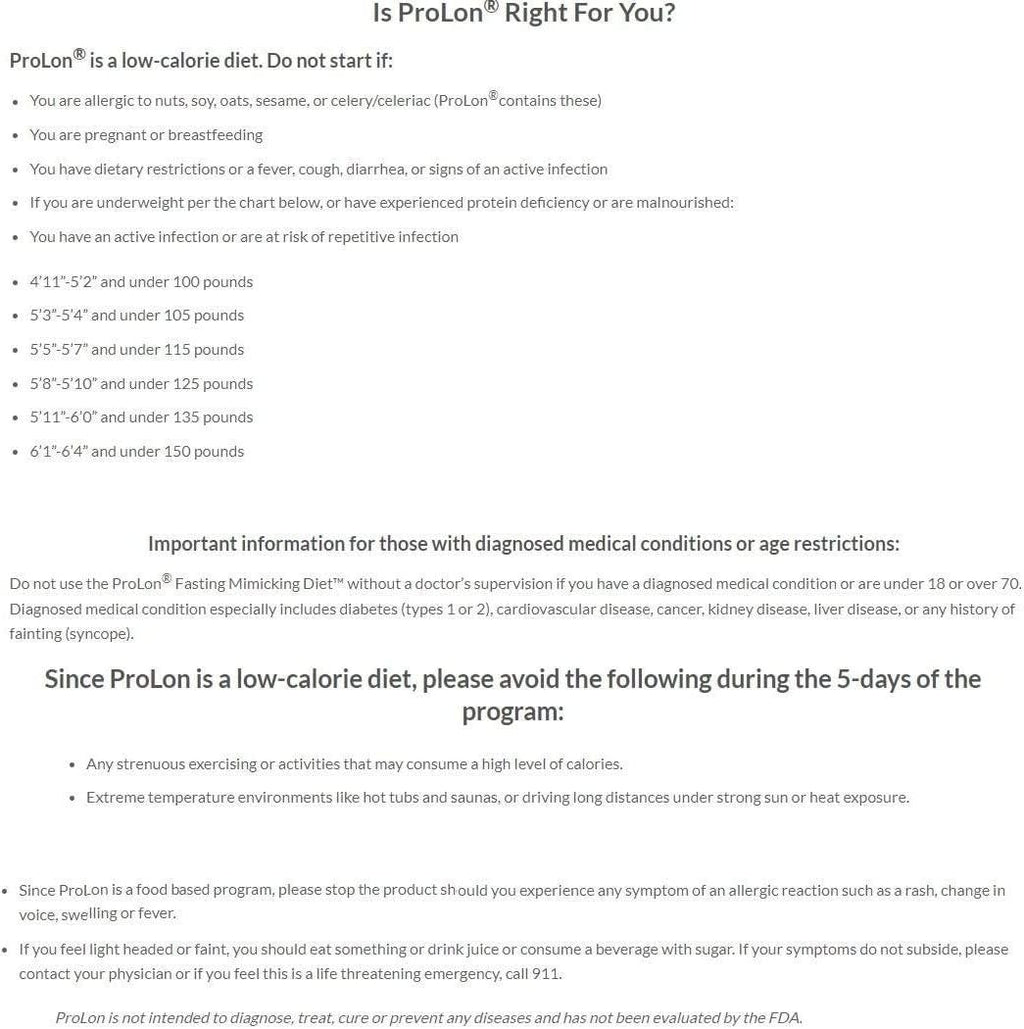 PROLON Fasting Mimicking Diet 5 Day Meal Program - Metabolic Health - Professional (Original)