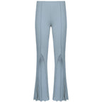 contrast flare casual pants
