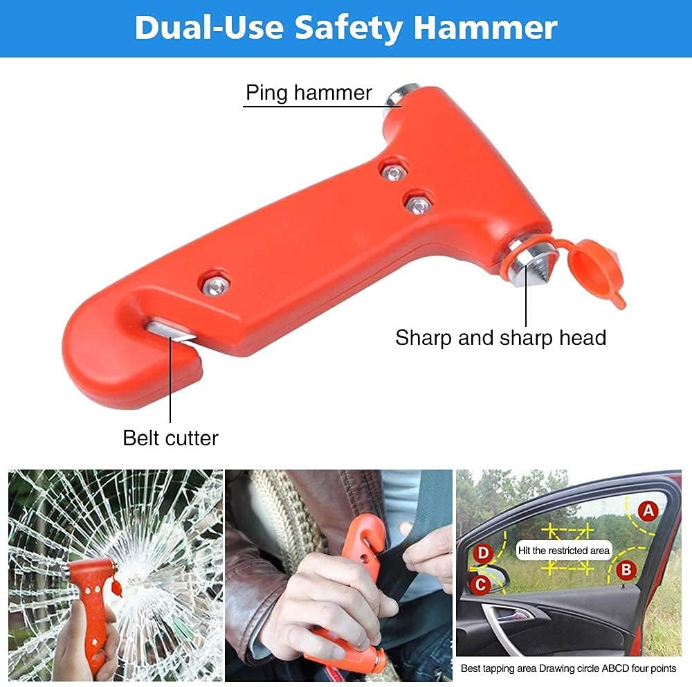 STDY Car Roadside Emergency Kit, Vehicle Truck Safety Road Side Assistance Kits Auto Accessory, with Jumper Cables, First Aid Kit, Tow Rope, Reflective Triangle, Tire Pressure Gauge, etc