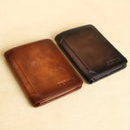1pc Genuine Leather Rfid BlocWallets For Men, Retro Thin Short Multi-functional ID Credit Card Holder, Gifts To Men On Valentine's Day