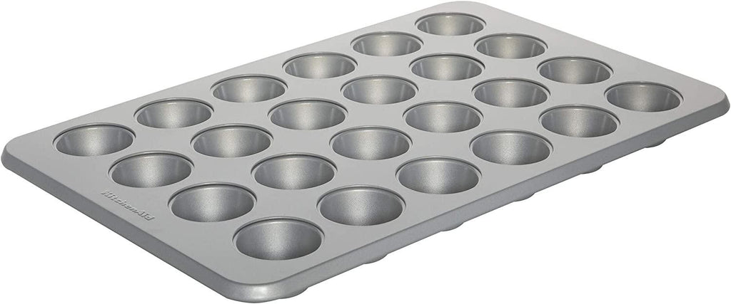 KitchenAid Nonstick Mini Muffin Pan, 24-Cup, Silver