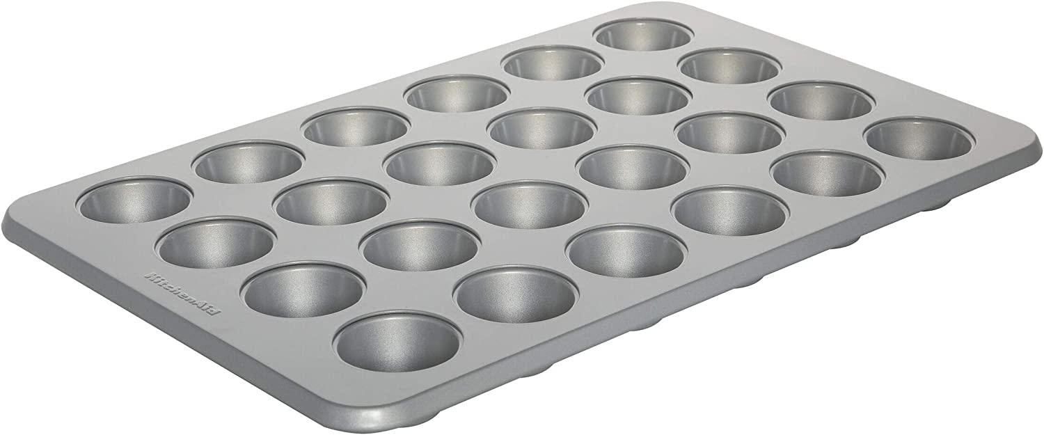 KitchenAid Nonstick Mini Muffin Pan, 24-Cup, Silver