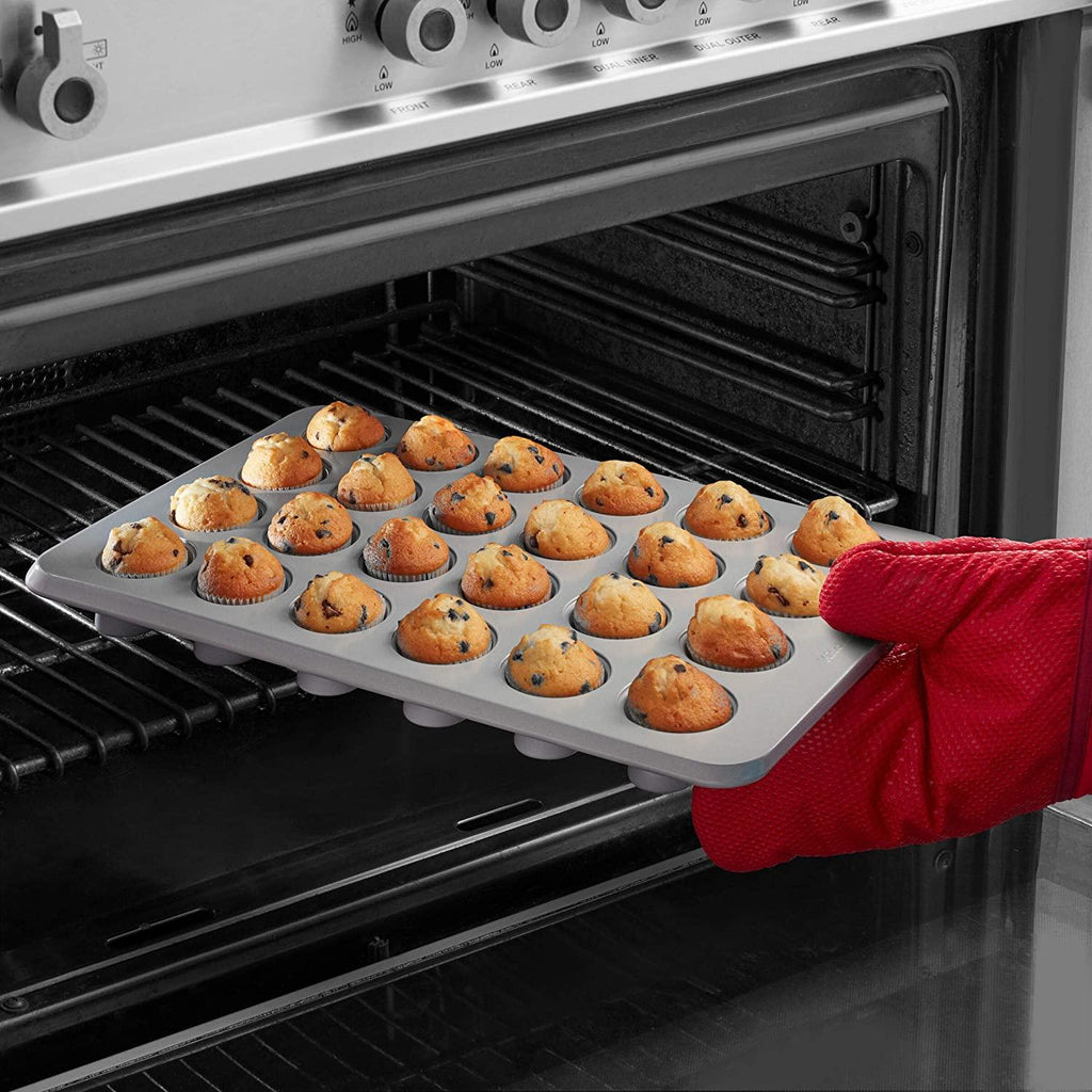 KitchenAid Nonstick Mini Muffin Pan, 24-Cup, Silver