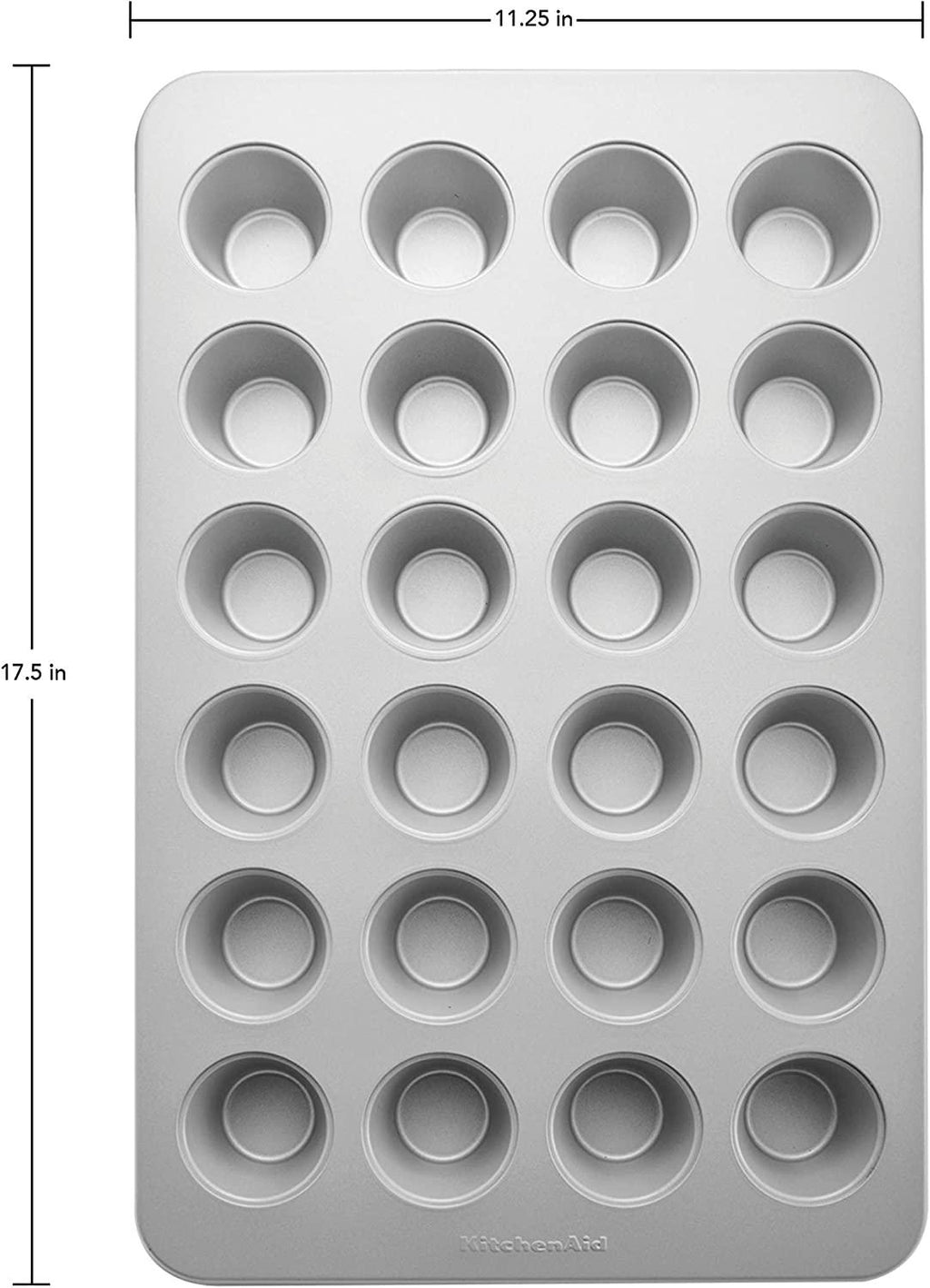 KitchenAid Nonstick Mini Muffin Pan, 24-Cup, Silver