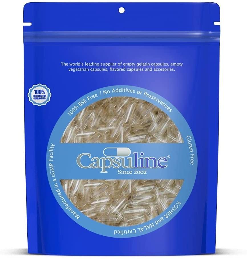 Capsuline - Size 1 Clear Empty Gelatin Capsules - 50000 Count - Manufactured in North & South America - Kosher & Halal Certified - Pill Capsules