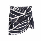 asymmetric hem high waist mini skirt