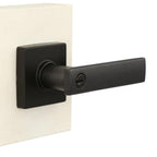 WestMatte Black Keyed Entry Door Lever with Square Rose
