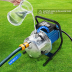 FOTING 1.6 HP Shallow Well Pump, 1215GPH Portable Irrigation Pump,  Steel Water Transfer Draining Sprinkler Pump for Lawn Garden
