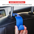 LivTee Car Seat Headrest Hook, Car Headrest Hidden Hook, 4 Pack Universal Auto Car Back Seat Hook Organizer for Purse Coat, Car Interior Accessories (Blue)