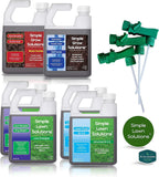 Simple Lawn Solutions - Ryan Knorr - Lawn Essentials Bundle Box - 6 Piece Set- Lawn Food 16-4-8 NPK, Lawn Energizer Booster, Root Hume- Humic Acid, Soil Hume- Seaweed, Humic Acid (32 Ounce Bundle)