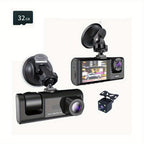 3 Channel Dash Cam For Car Camera 1080P Video Recorder Dashcam Black Box Dual Lens Inside Car DVR Rear View Camera Car Accessory