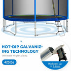 Zupapa 15 14 12 10 8ft Outdoor Trampoline with 425lbs Weight Capacity for Kids Adults,Trampolines with Sprinkler Safety Enclosure Net