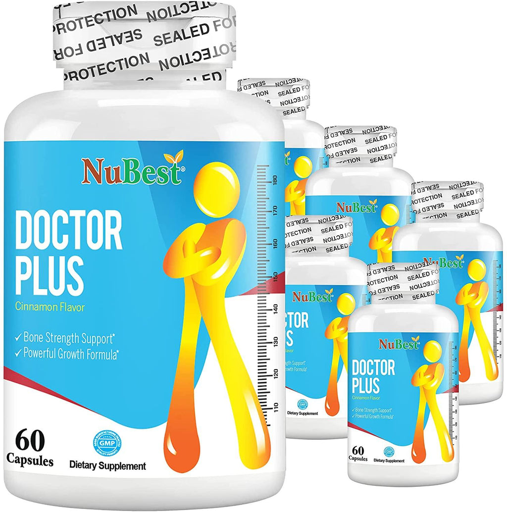 Doctor Plus - Powerful Growth Boost - Promotes Strong and Healthy Bones - Immunity Support - for Children (10+) and Teens - 60 Capsules (Pack of 6)