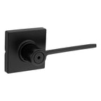 LadMatte Black Contemporary Square Privacy Bed/Bath Door Lever