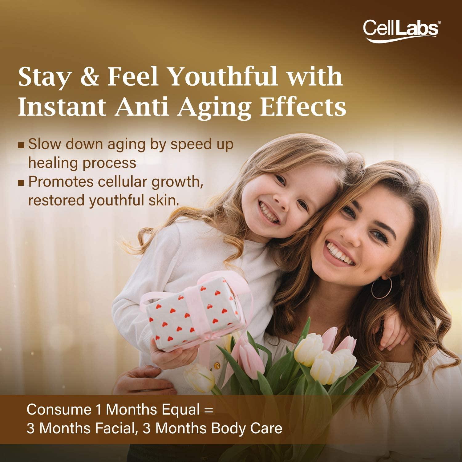 CellLabs CLASSaaNTA Sheep Placenta Live Stem Cell | Immunity Booster | Brain Memory Vitamins | Skin Beauty Anti Aging Formula | 2 Months Supply