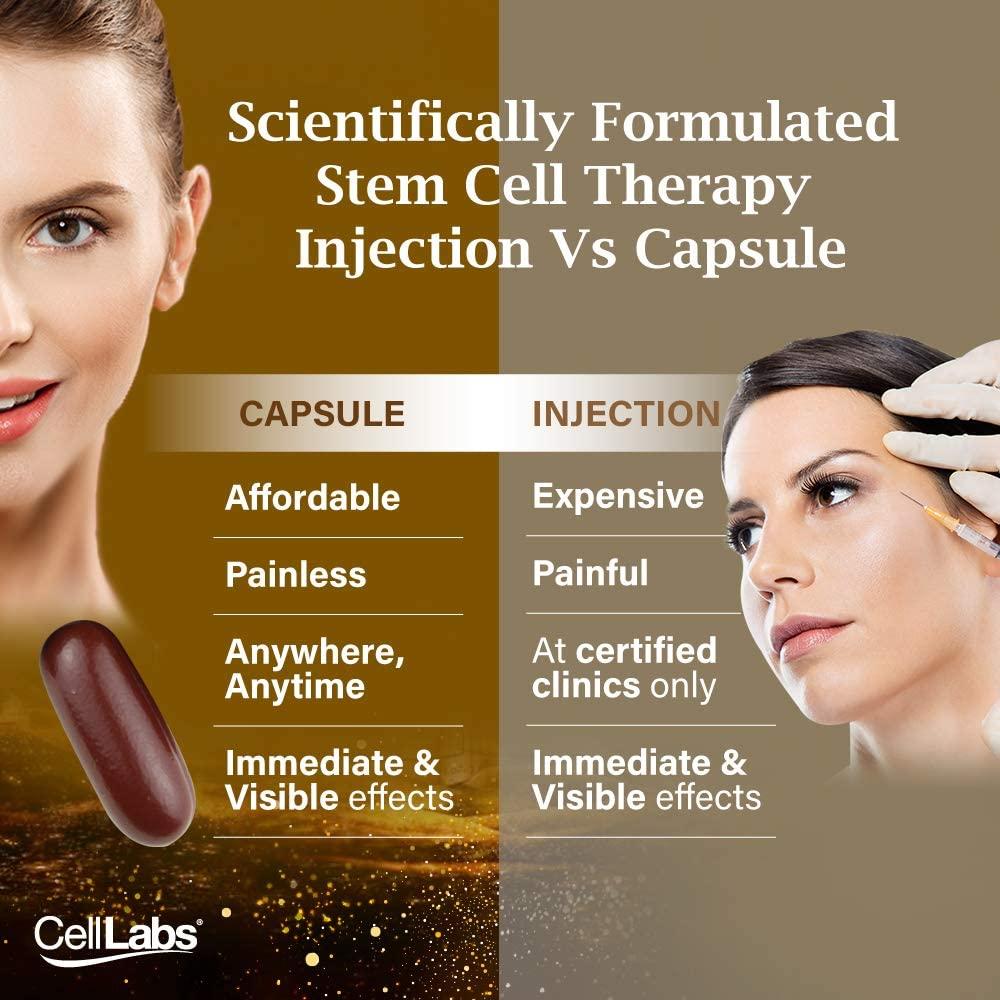 CellLabs CLASSaaNTA Sheep Placenta Live Stem Cell | Immunity Booster | Brain Memory Vitamins | Skin Beauty Anti Aging Formula | 2 Months Supply