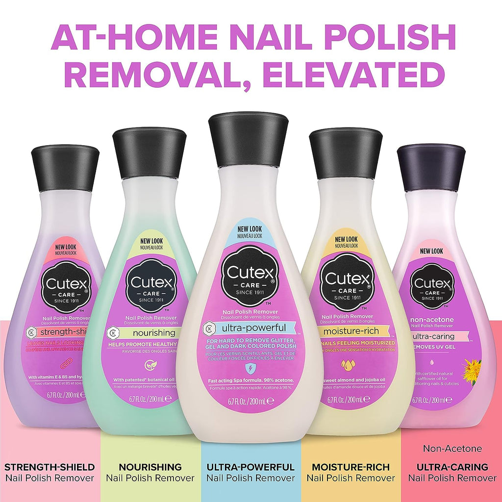 Nail Polish Remover by Cutex, Nourishing Nail Care, Leaves Nails Looking Healthy, Contains Vitamins E &amp; Apricot Oil, 6.76 Fl Oz (Pack of 2)