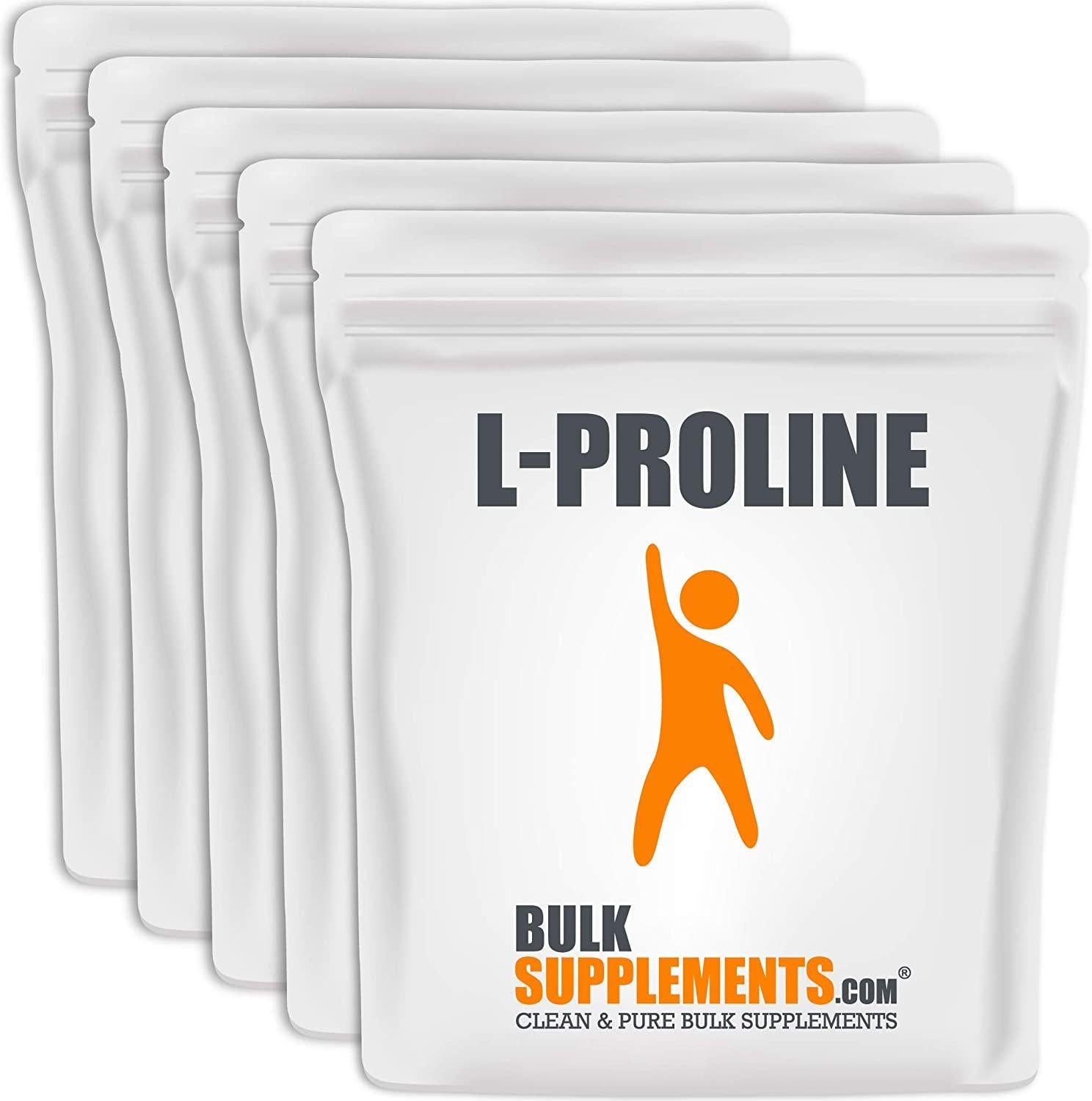 BulkSupplements.com L-Proline Powder - Supplements for Skin - Supplements with Amino Acids - Amino Acid Nutritional Supplements (5 Kilograms - 11 lbs)
