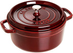 Staub Cast Iron 9-qt Round Cocotte - Grenadine, Made in France