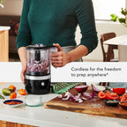 KitchenAid Cordless 5 Cup Food Chopper, KFCB529QOB Onyx Black
