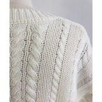 white loose knitted oversize sweater