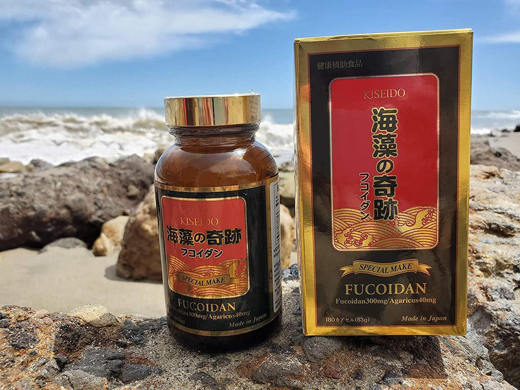 Kiseido Pure Fucoidan 300mg Enhanced with Agaricus Mushroom 40mg Capsule Optimized Immune Support Health Supplement 180 Count