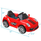 Veryke 6V Electric Sport Car for Kids Boys Girls, Gift Children Ride on Toy Car with Headlights, Remote Control, Music, Red