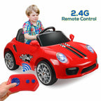 Veryke 6V Electric Sport Car for Kids Boys Girls, Gift Children Ride on Toy Car with Headlights, Remote Control, Music, Red