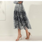 mesh printed skirt