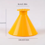 1pc Car Window Windshield Magic Ice Scraping Oil Funnel Snow Shovel + 1pair Gloves, Ice Removal Tool Scraping Winter Car Accessories