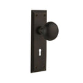 York Plate with Keyhole 2-3/8 in. Backset Oil-Rubbed Bronze Privacy Bed/Bath York Door Knob