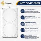 EcoNour Car Shade Front Windshield | Windshield Dash Protector for Maximum UV Rays and Sun Heat Protection | Sun Visor Car Interior Accessory for Cooler Interior | Medium Plus (64 x 34 inches)