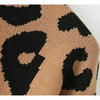 leopard knitted casual sweater