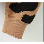 leopard knitted casual sweater