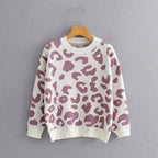leopard knitted casual sweater