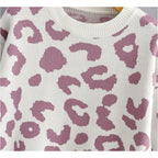 leopard knitted casual sweater
