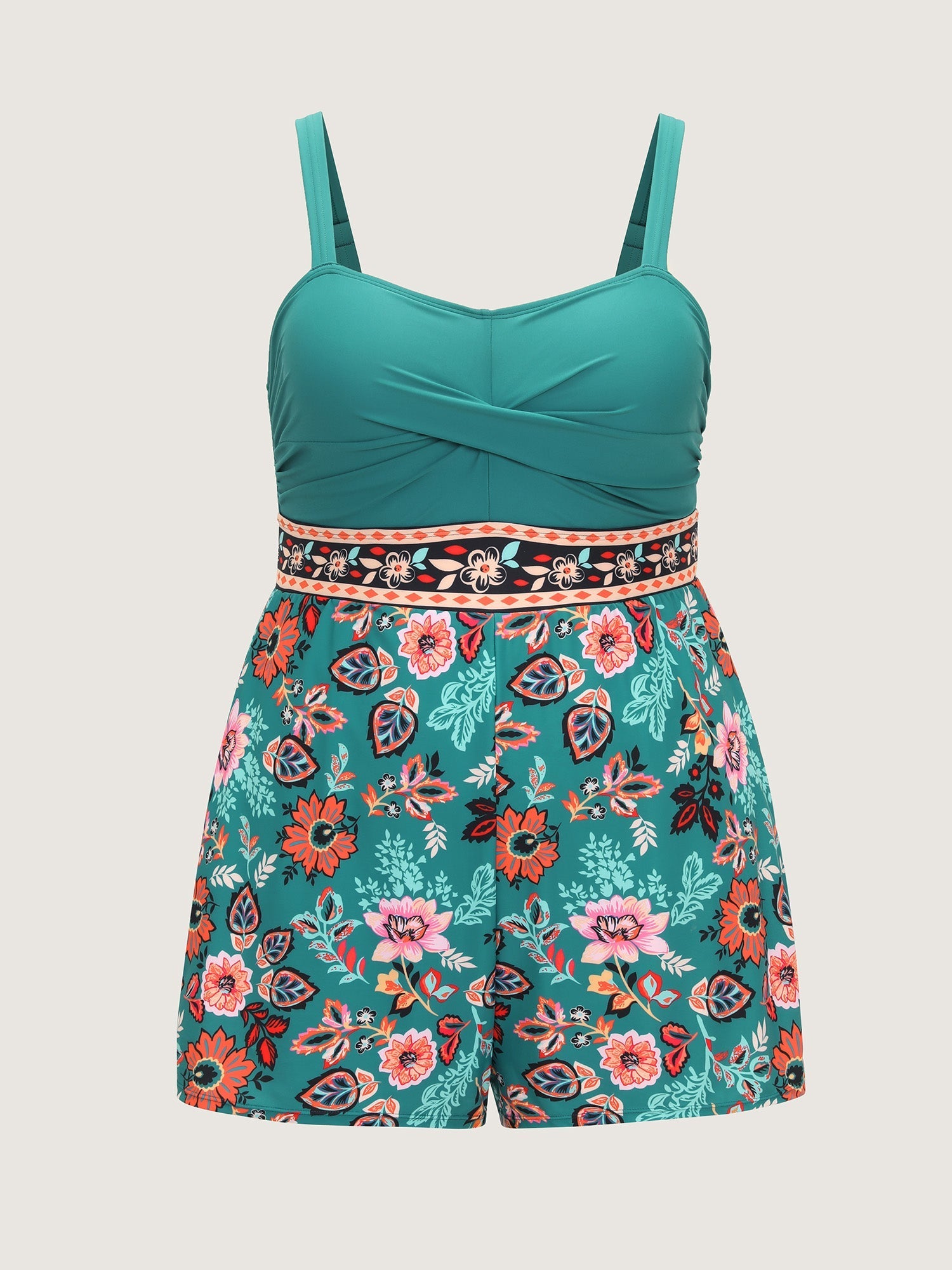 Floral Twist-Front One-Piece Swimsuit