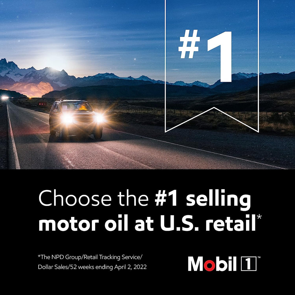 Mobil 1 High Mileage Full Synthetic Motor Oil 5W-30, 5 Quart